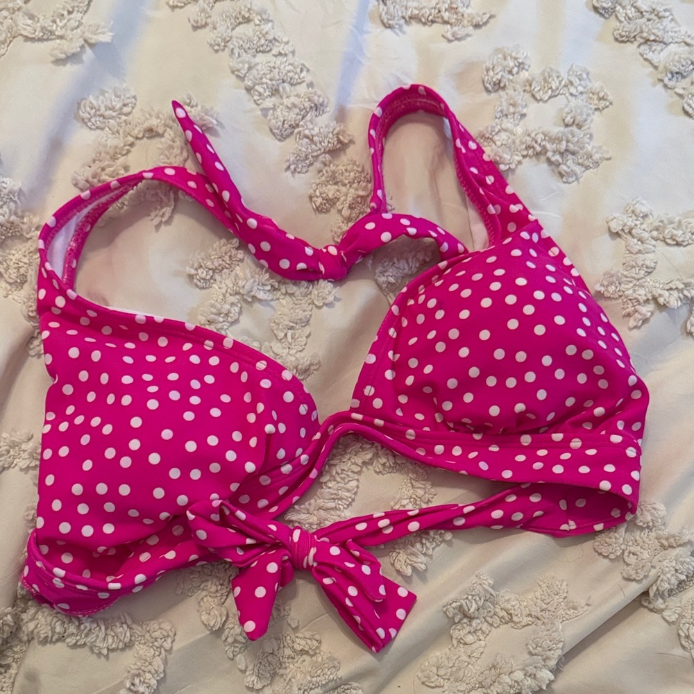 Old Navy Pink Polka Dot Bikini Top